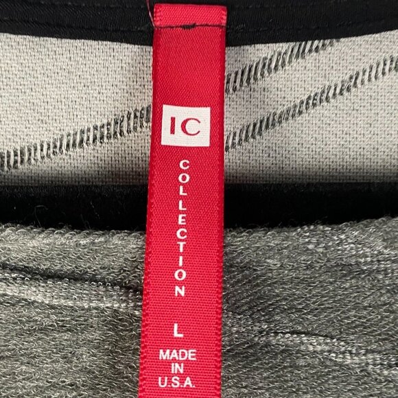 IC Connie K Artsy Tunic Top Womens Large Gray Asymmetrical Zip Sleeves - Picture 5 of 10